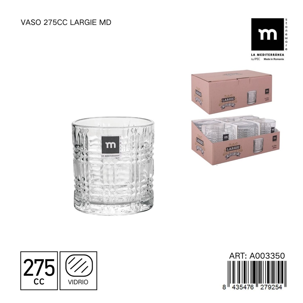 Vaso 275cc Largie MD - Vaso moderno para uso diario