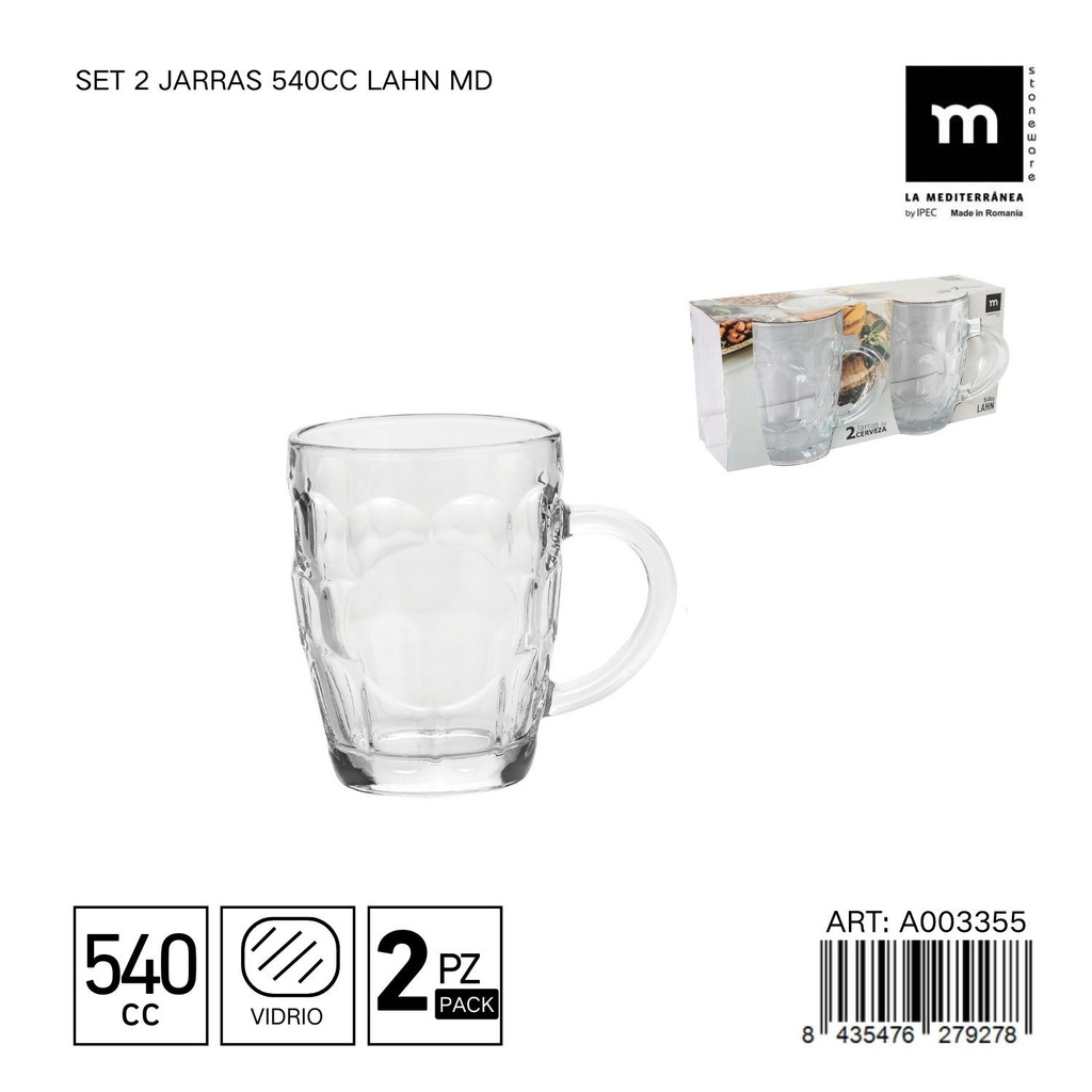 Set de 2 jarras 540cc Lahn MD - Jarras elegante para servir