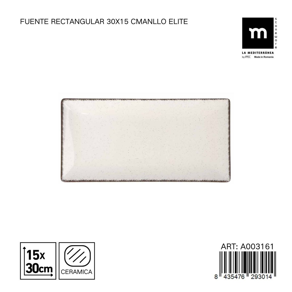 Fuente rectangular de cerámica 30X15 cm ANLLO Elite - Utensilios de mesa