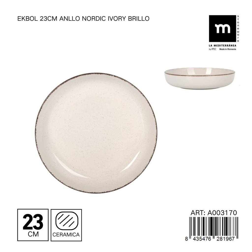 Cuenco de cerámica 23 cm EKBOL - Vajilla y utensilios de mesa elegante