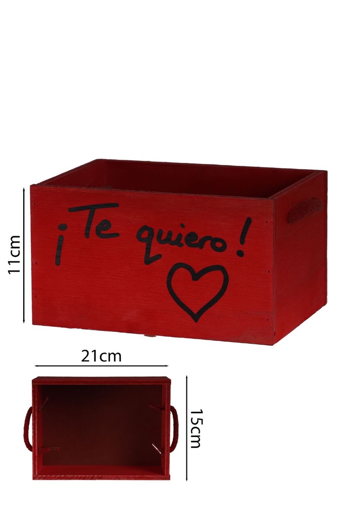 Caja de madera roja 21*15*12 - Maceteros y decoración para el hogar
