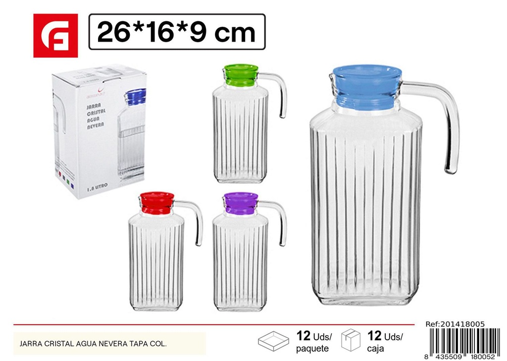 Jarra de cristal para agua con tapa - Accesorios de cocina