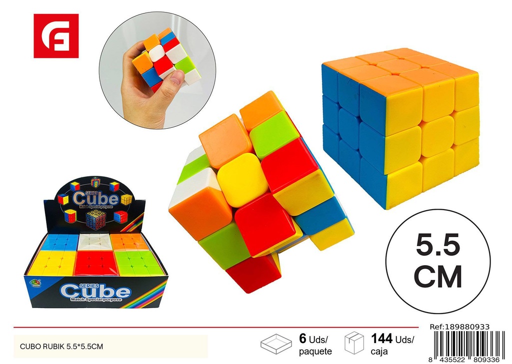 Cubo Rubik de 5.5 x 5.5 cm - Juguetes y juegos