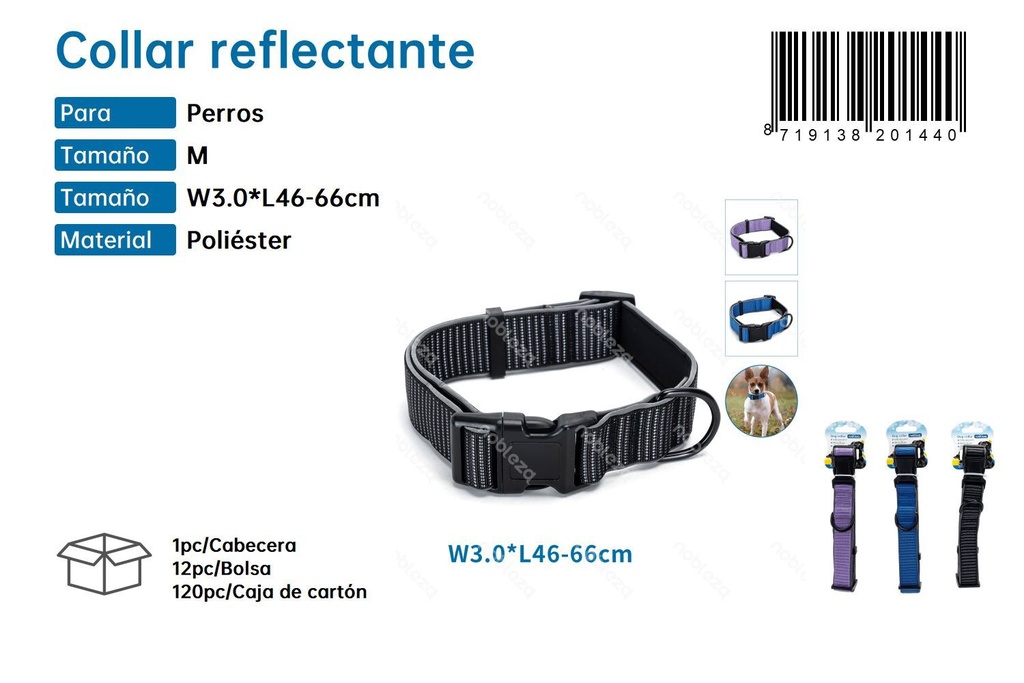 Collar reflectante para mascotas - Seguridad y visibilidad en la noche 