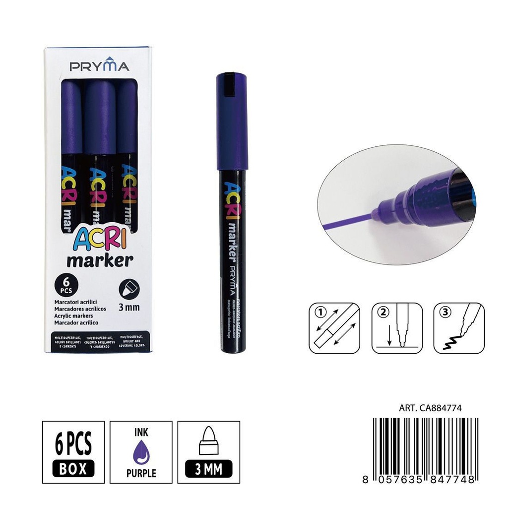 Rotulador acrílico PRYMA de 3 mm - Herramientas artísticas