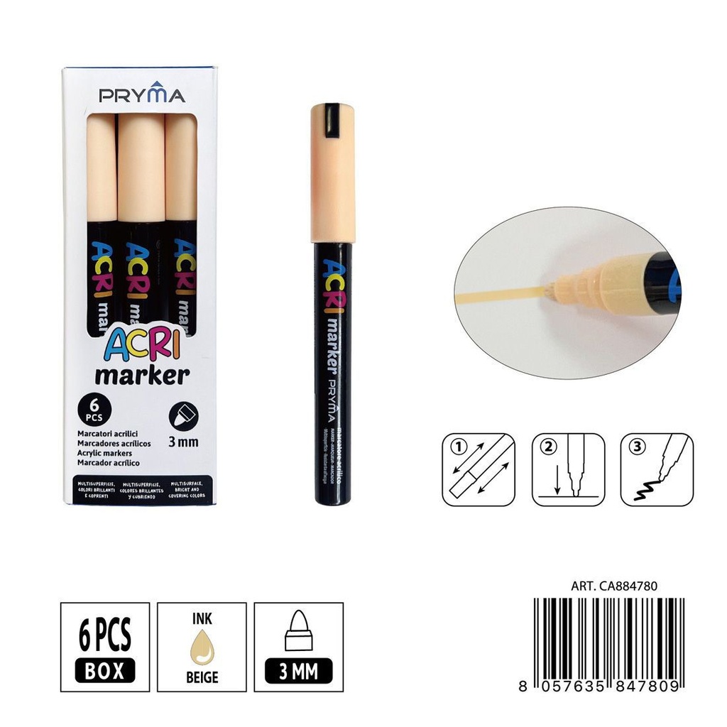 Rotulador acrílico PRYMA de 3 mm - Herramientas artísticas