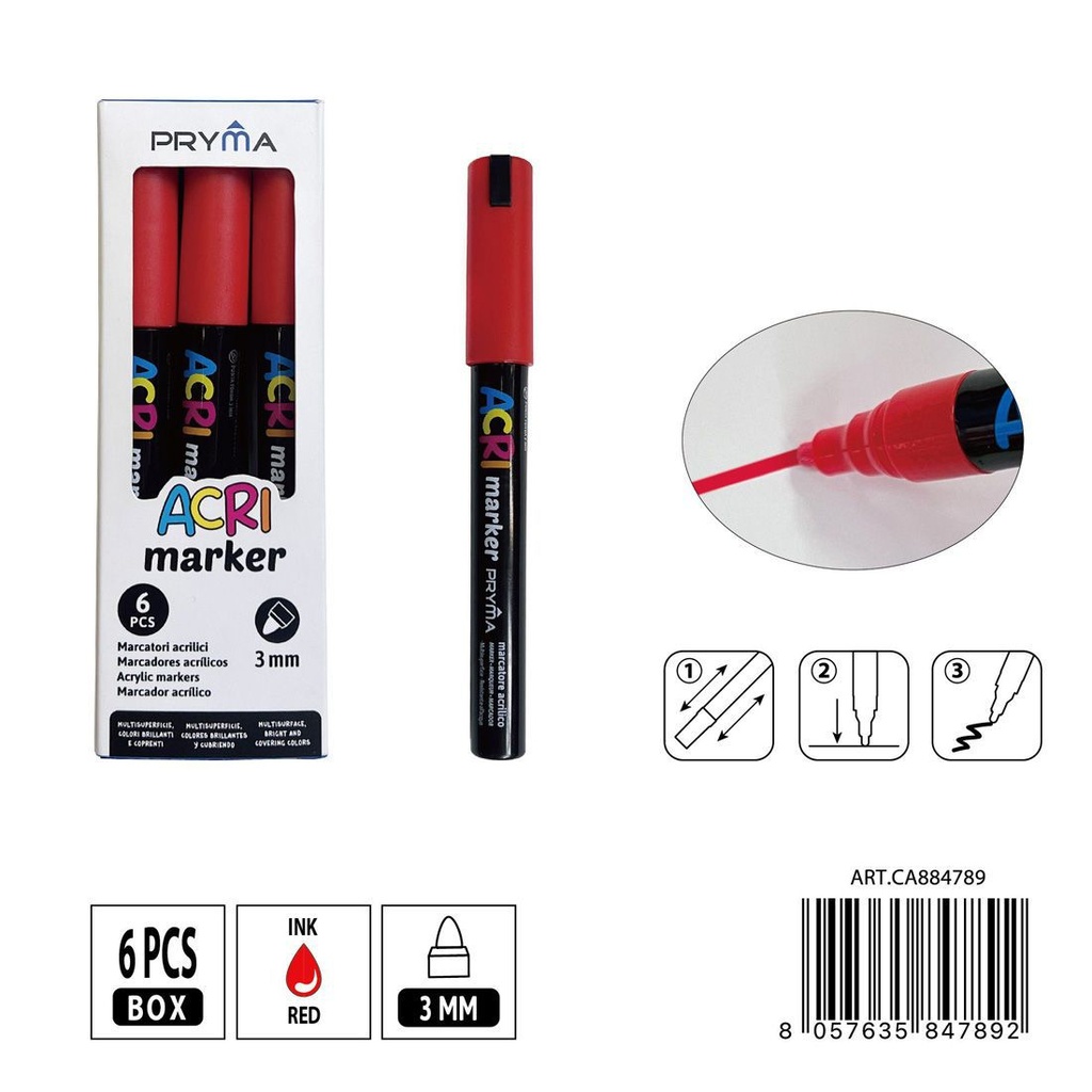 Rotulador acrílico PRYMA de 3 mm - Herramientas artísticas