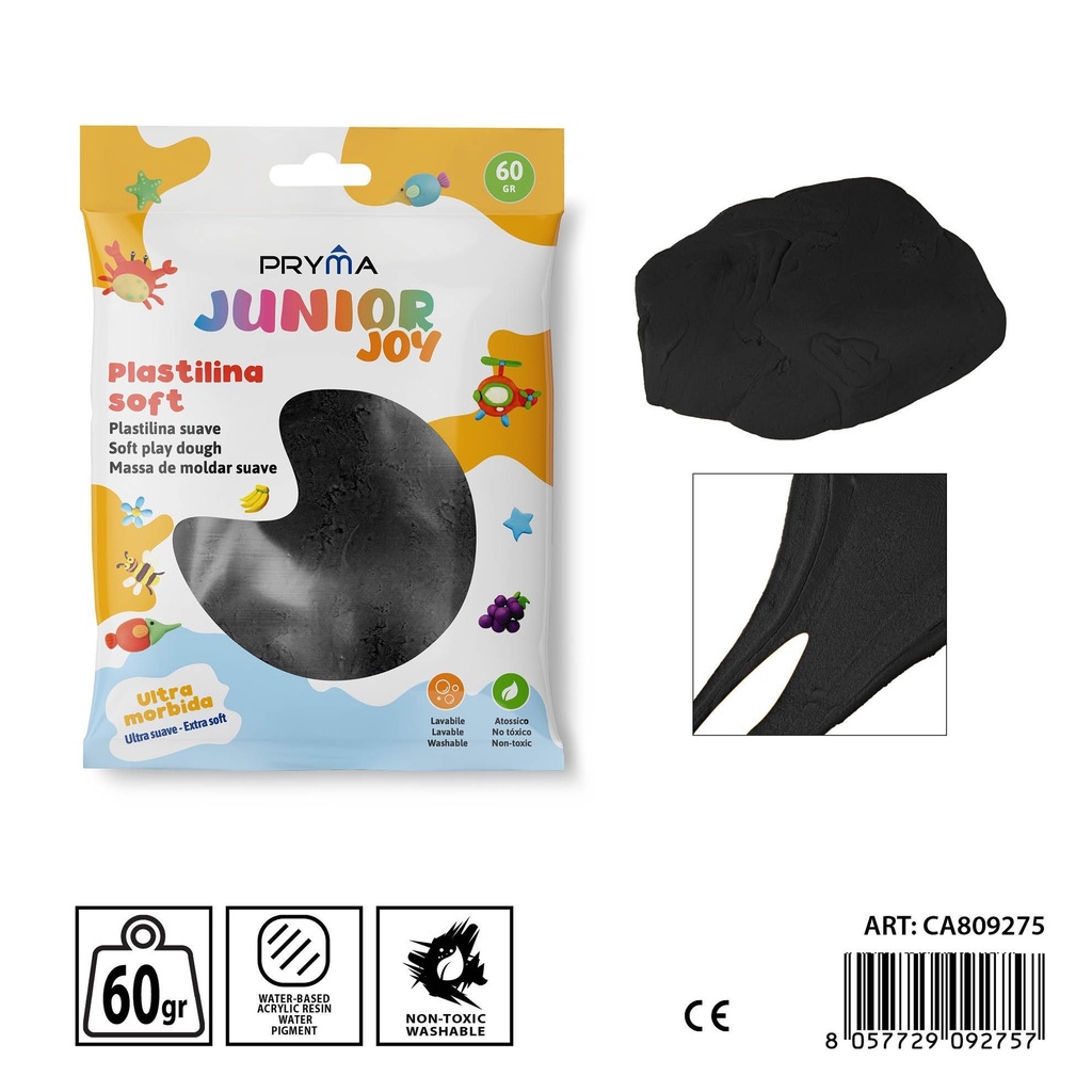Plastilina negra PRYMA 60g - Manualidades y creatividad