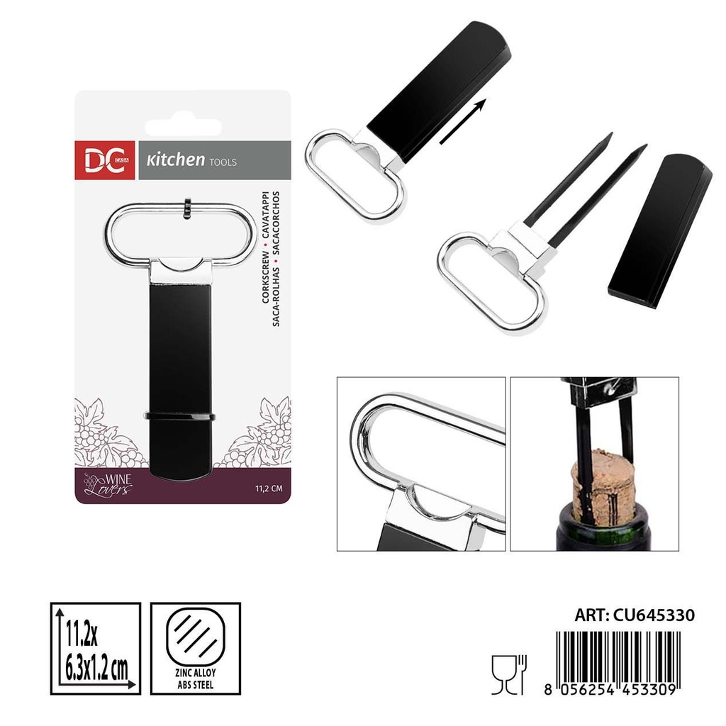 Sacacorchos de horquilla de zinc 11.2x6.3x1.2 cm DC CASA - Accesorios de cocina
