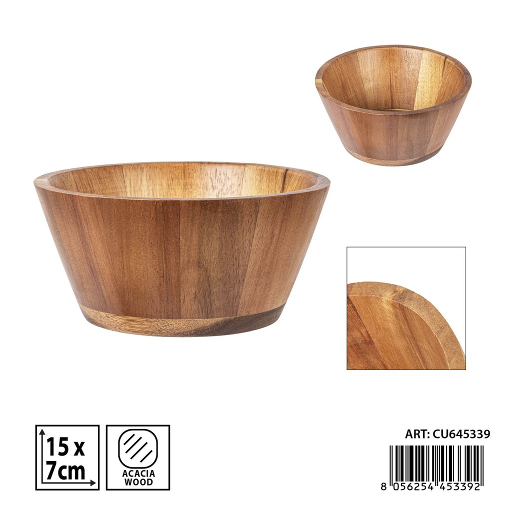 Ensaladera de acacia 15x7 cm - Accesorios de cocina y ensaladeras