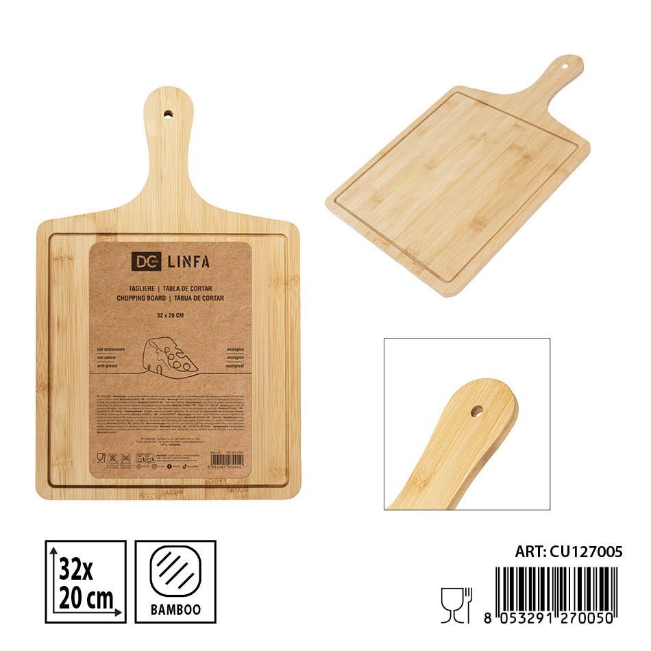Bandeja de bambú para pizza DC Casa 32x20 cm - Utensilios de cocina