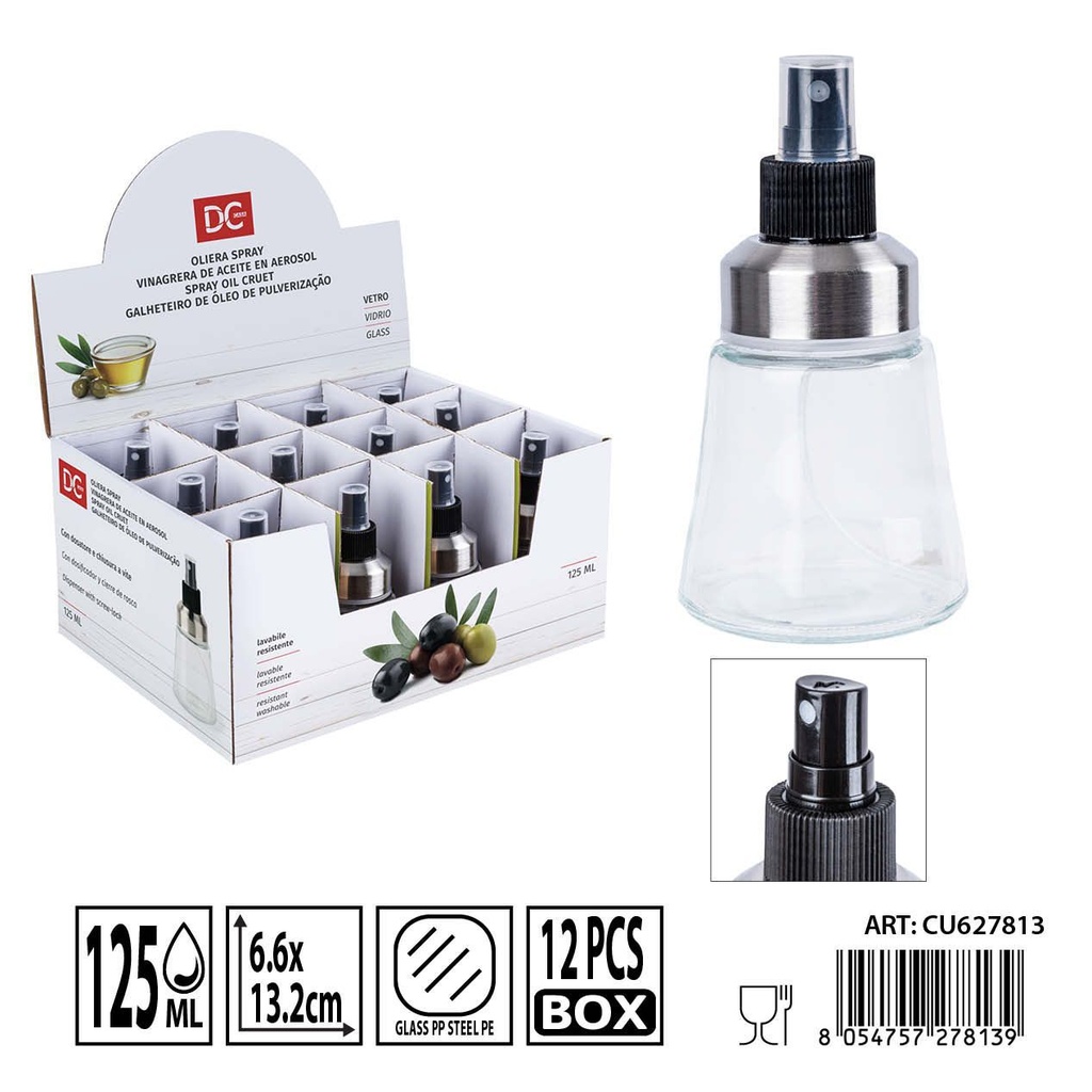 Vinagrera de cristal 6.6x13.2 cm 125ml DC CASA - Utensilios de mesa