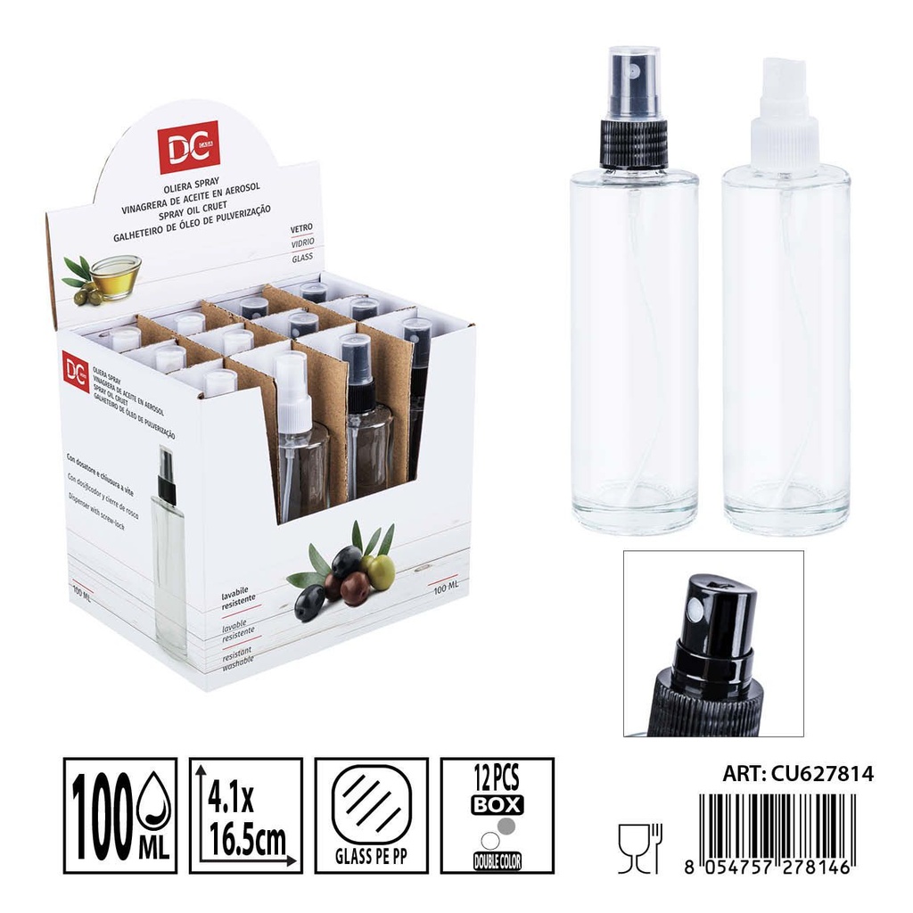 Vinagrera de cristal 4.1x16.5 cm 100ml DC CASA - Utensilios de mesa