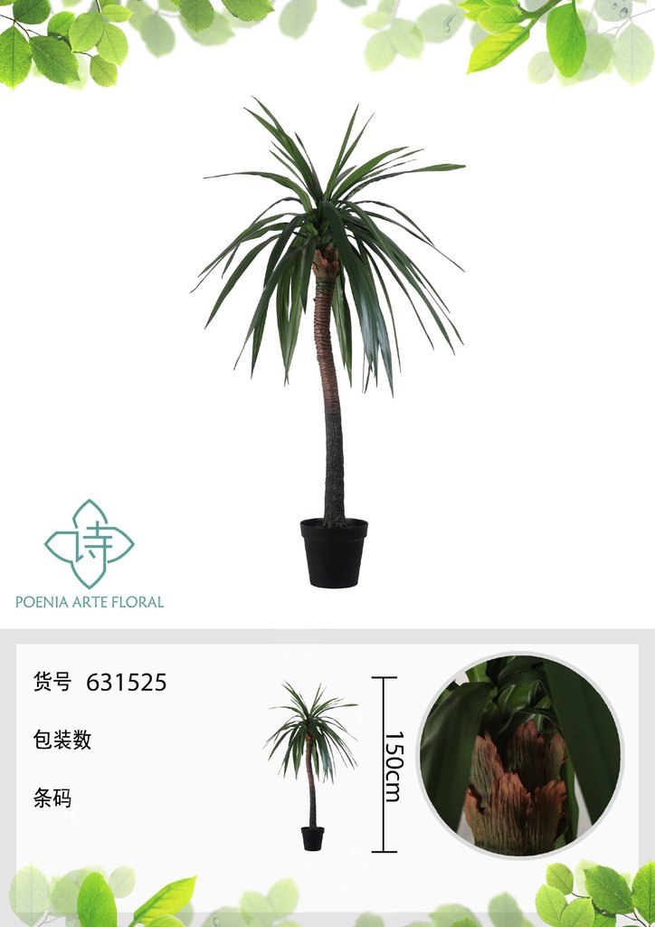 Maceta suspendida con planta de dragón 150 cm con 50 hojas - Novedades en decoración 