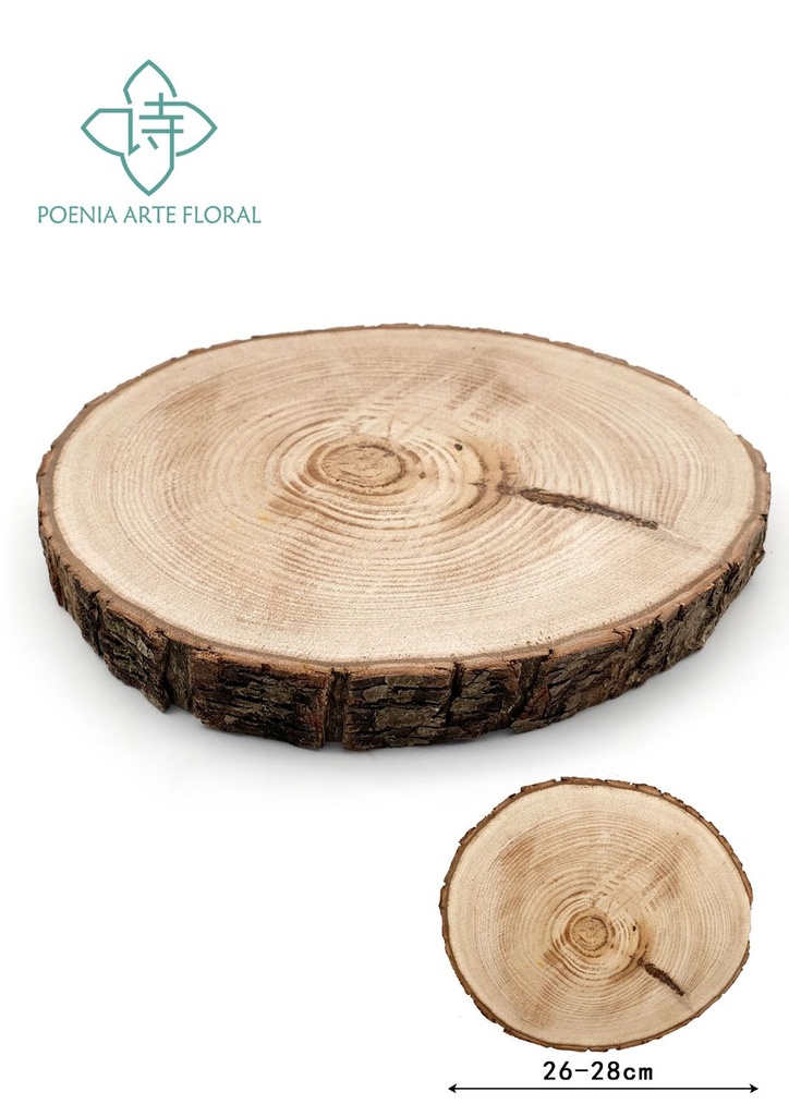 Disco de madera castaño 26-28cm - Decoración rústica