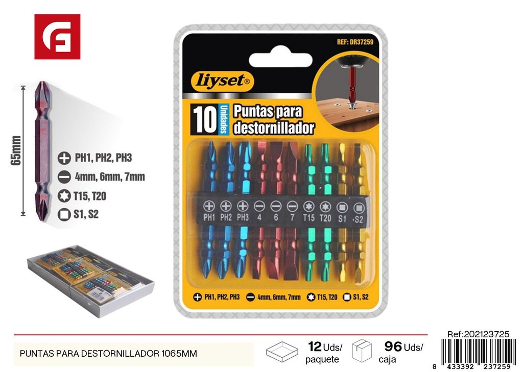 Puntas para destornillador 1065mm - Accesorios de ferretería