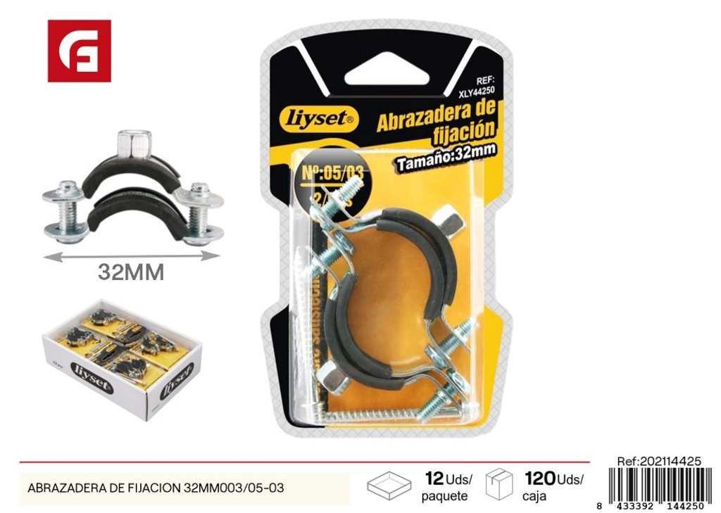 Abrazadera de fijación 32 mm 003/05-03 - Accesorio para ferretería