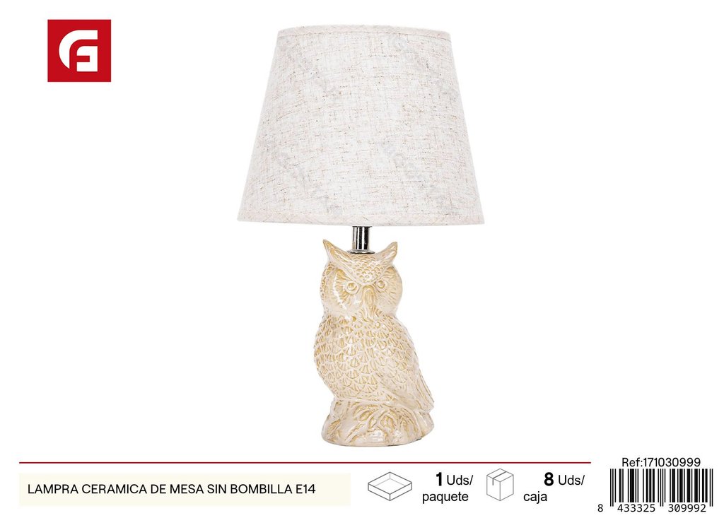 Lámpara cerámica de mesa E14 (bombilla excluida) - Iluminación y lámparas de mesilla