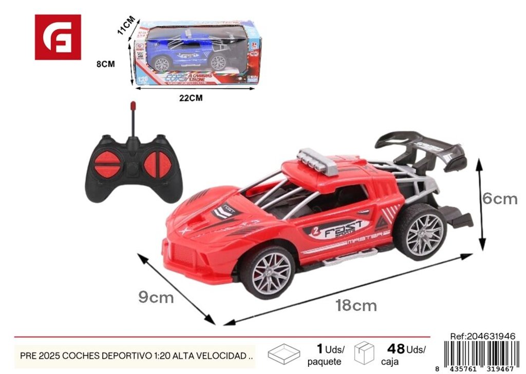 Coches deportivos R/C alta velocidad 1:20 - Juguetes de control remoto de carreras