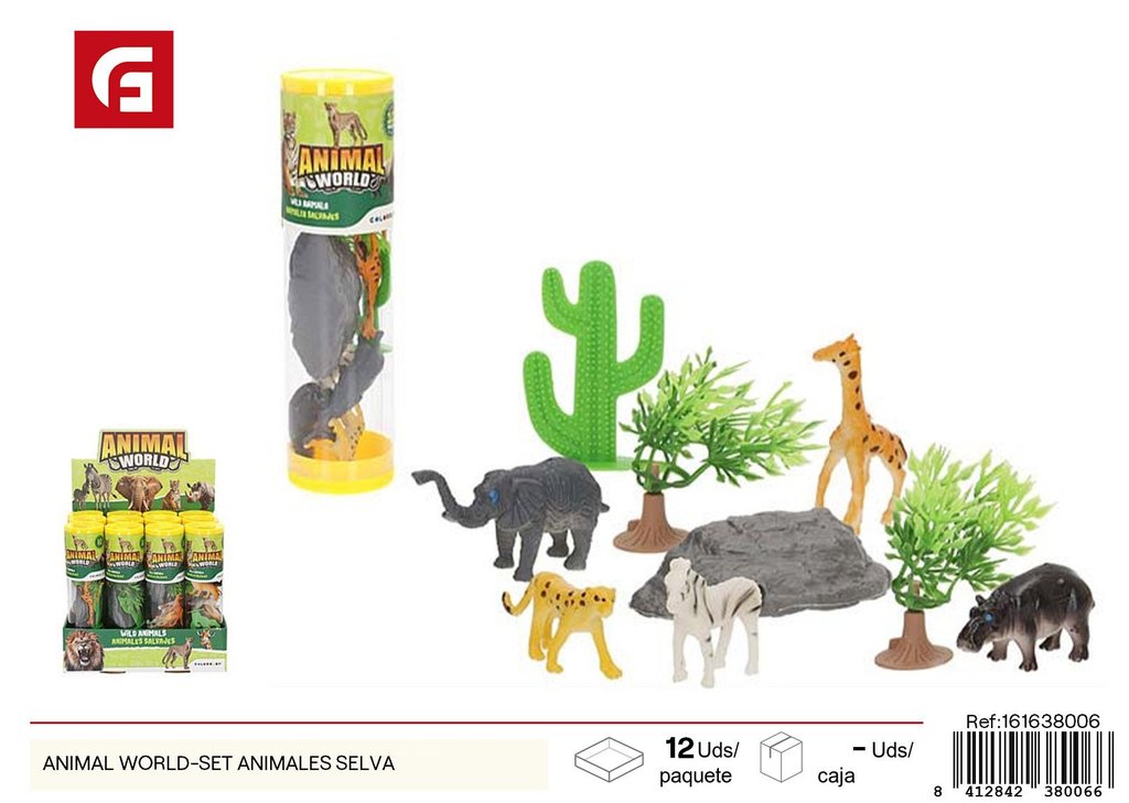 Animal world - Set de animales selva - Juguete educativo sobre fauna