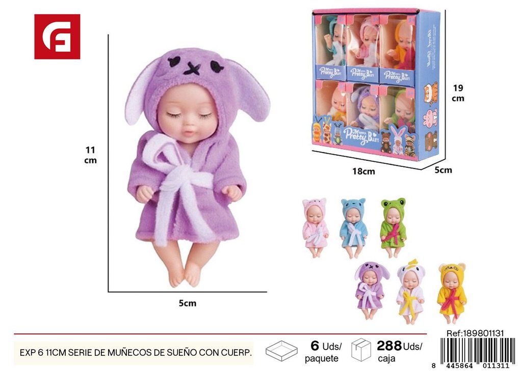 6 piezas de muñecos de sueño con cuerpo sólido 11 cm - Aventura nocturna
