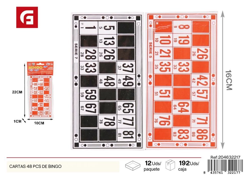Carta de bingo 48 pcs - Juegos de mesa