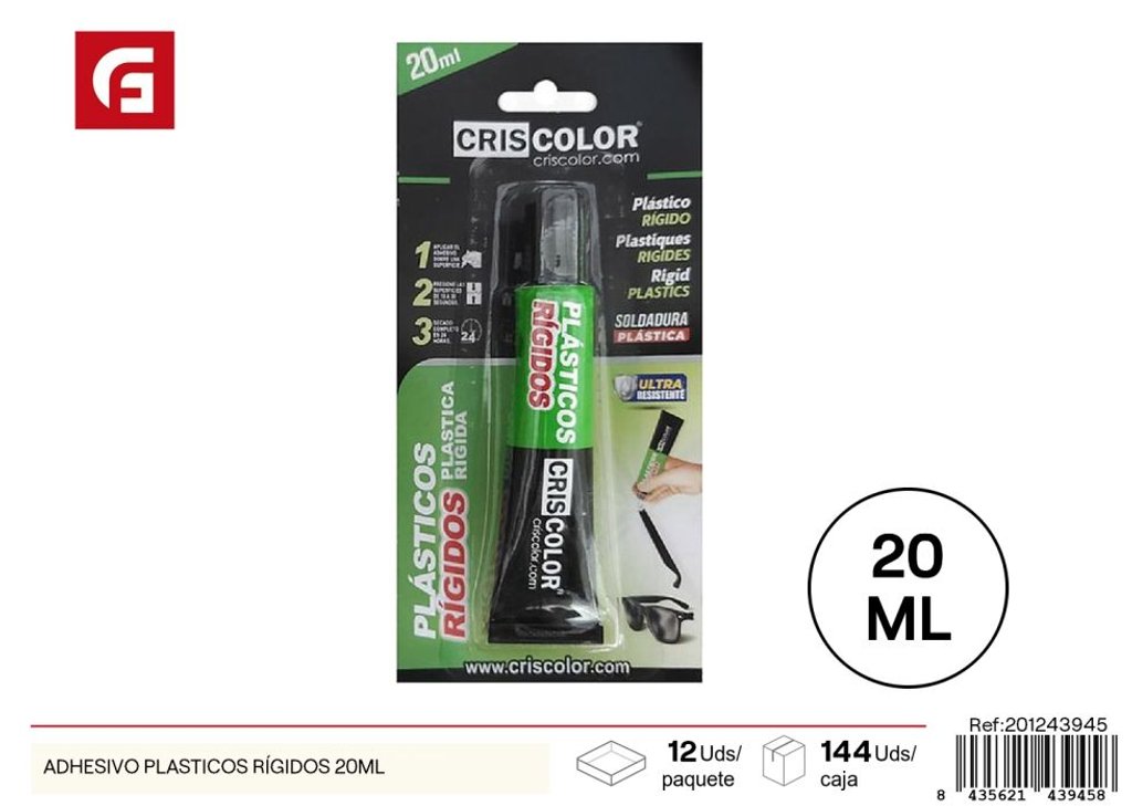 Adhesivo para plásticos rígidos 20 ml - Materiales de manualidades