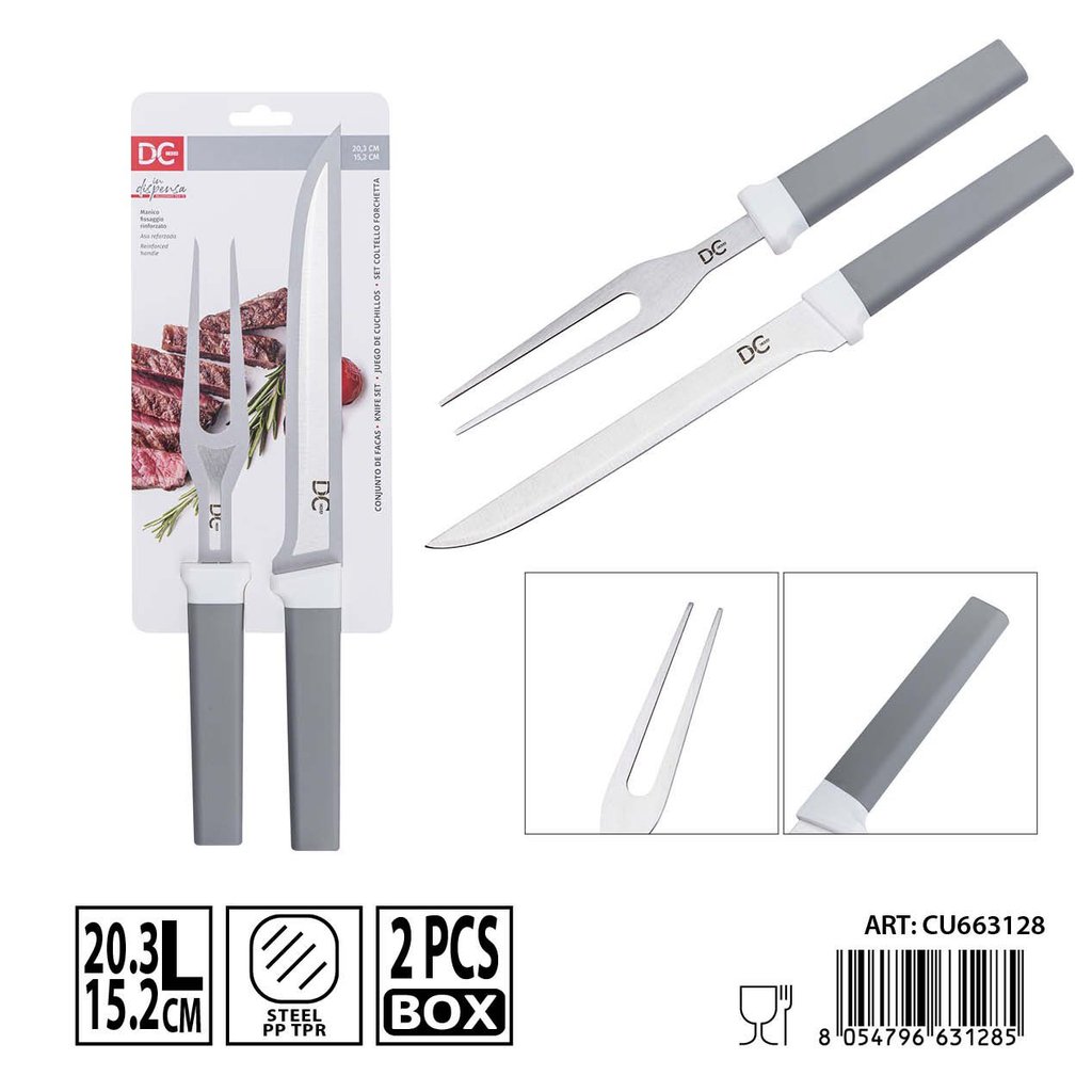 Set de cuchillo y tenedor 20.3cm-15,2cm DC CASA - Ideal para comidas y cenas