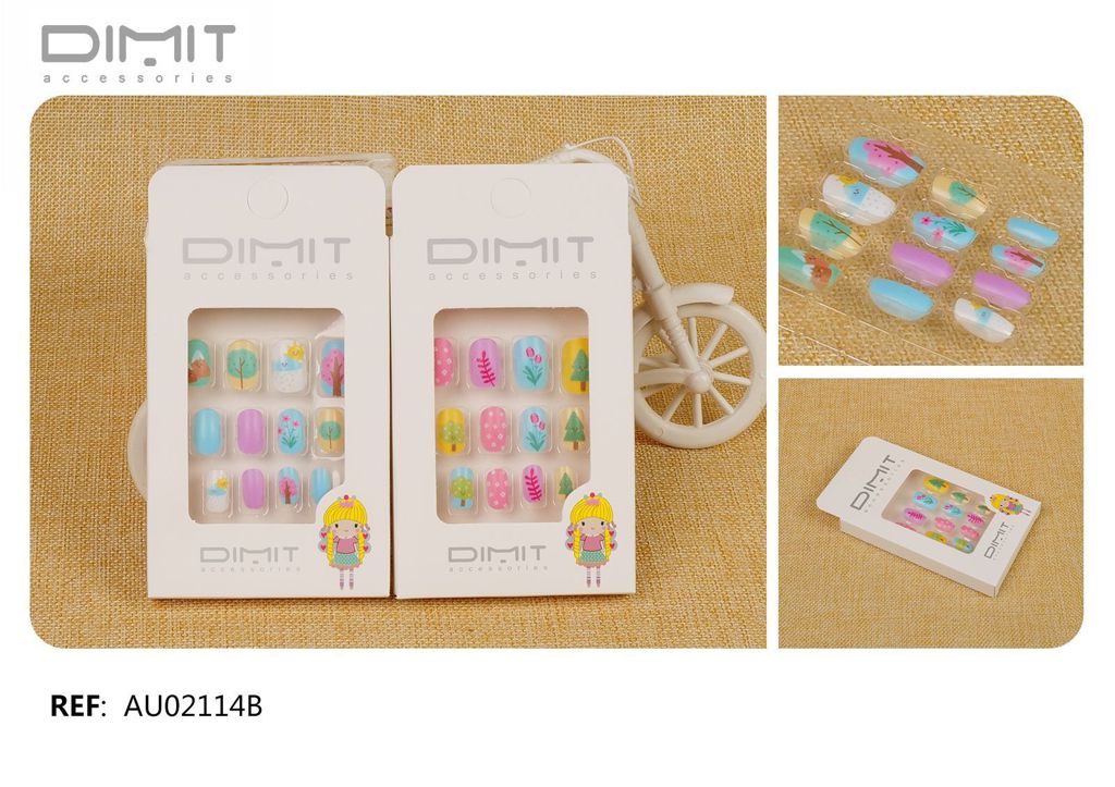 Uñas postizas infantiles 12 unidades AU02114B - Accesorios de uñas para niños