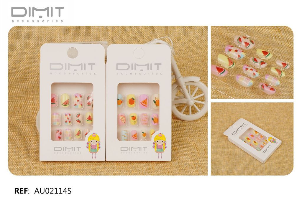 Uñas postizas infantiles 12 unidades AU02114S - Accesorios de uñas para niños