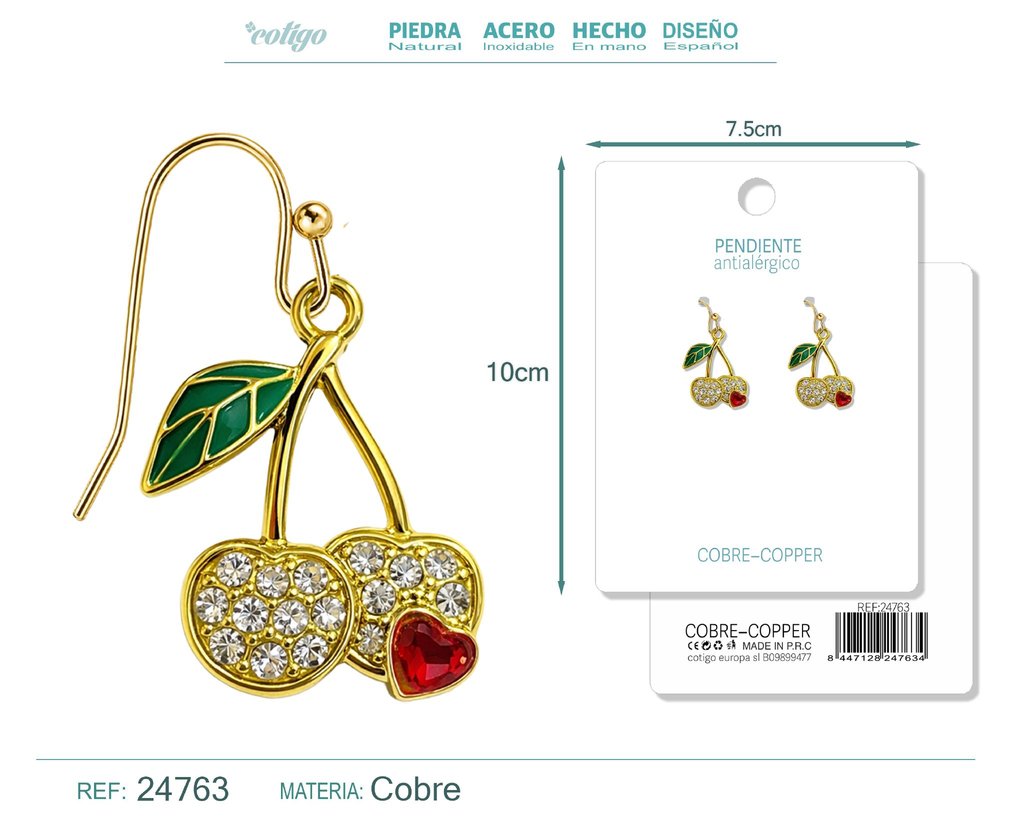 Pendiente de cereza - Accesorios de bisutería de frutas