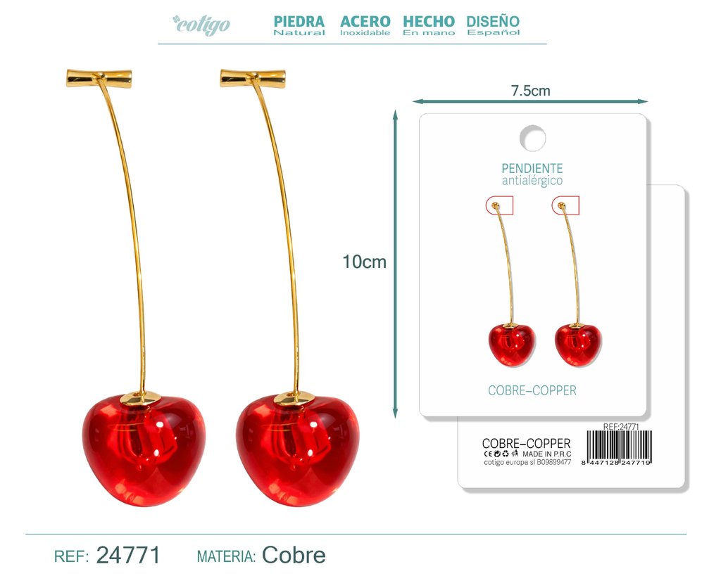 Pendiente de cereza - Accesorios de bisutería de frutas