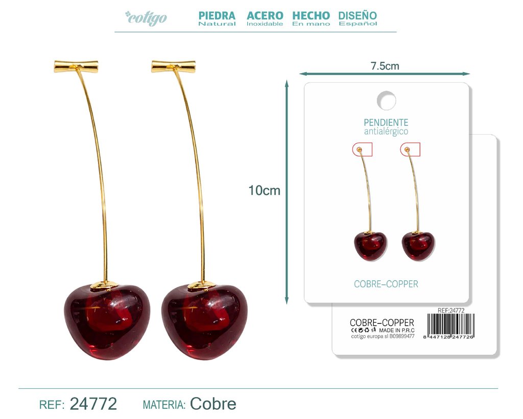 Pendiente de cereza - Accesorios de bisutería de frutas