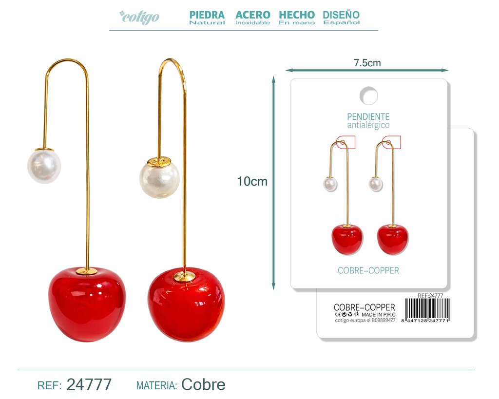 Pendiente de cereza - Accesorios de bisutería de frutas