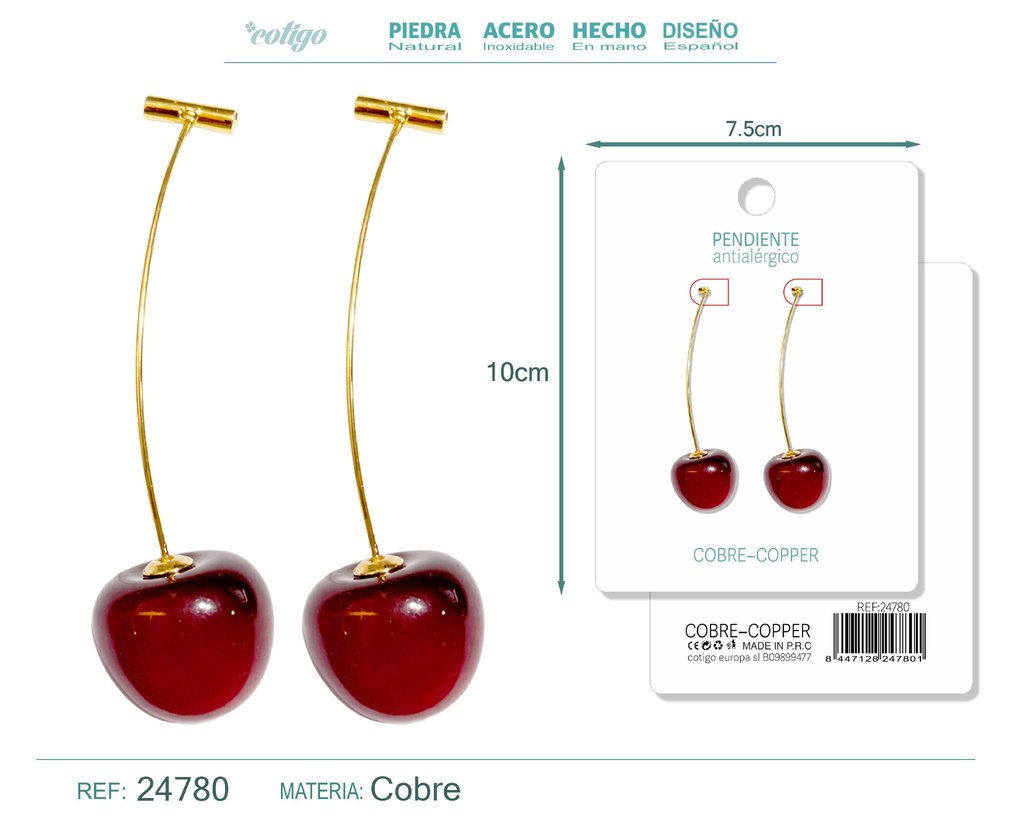 Pendiente de cereza - Accesorios de bisutería de frutas