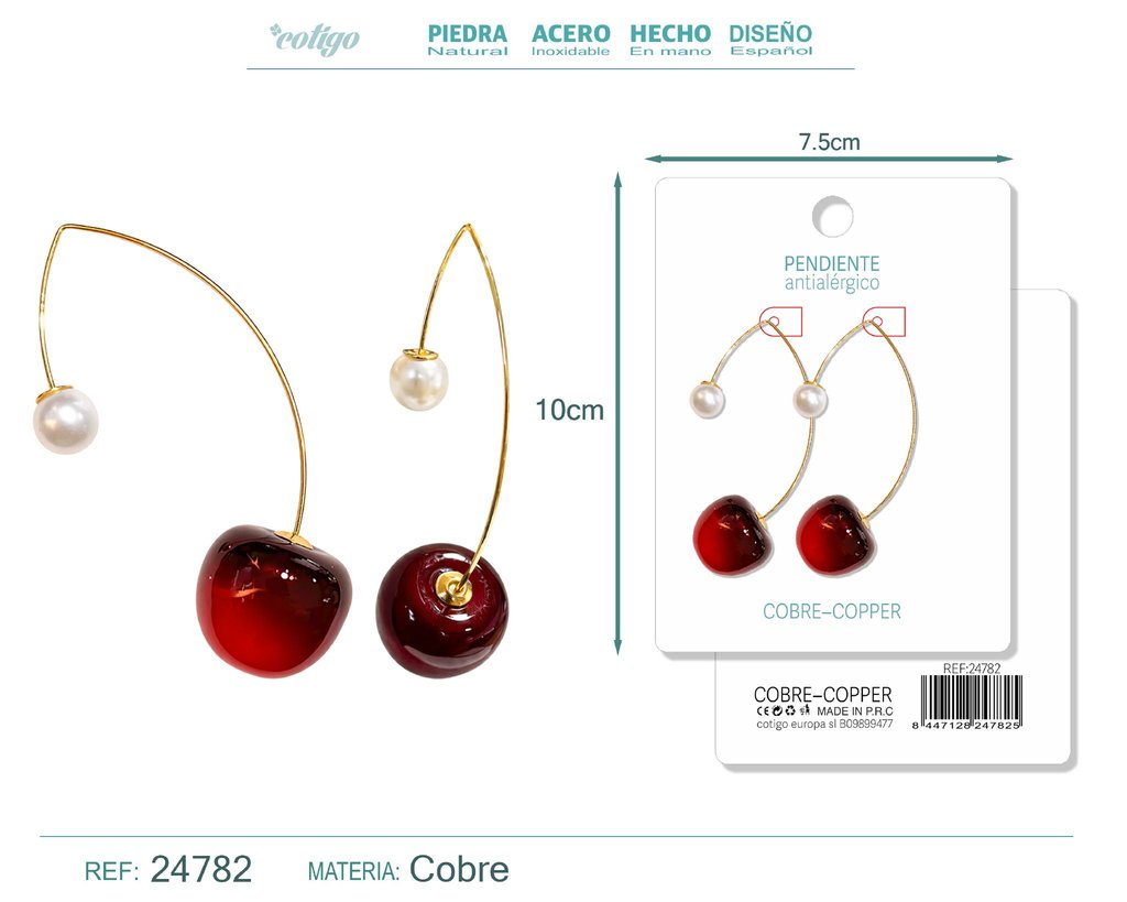 Pendiente de cereza - Accesorios de bisutería de frutas