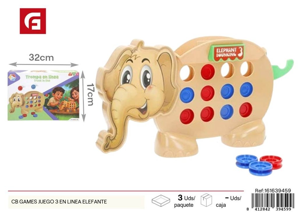 Juego de 3 en línea de elefante CB Games - Juguetes de mesa