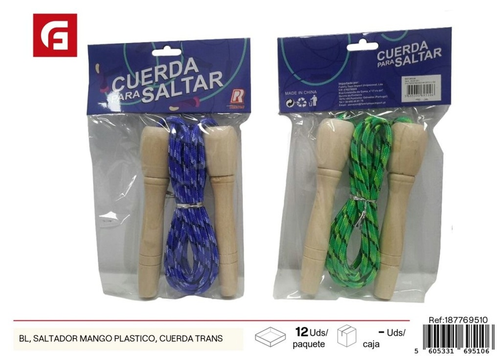  Cuerda para saltar con mango plástico - Juguete deportivo