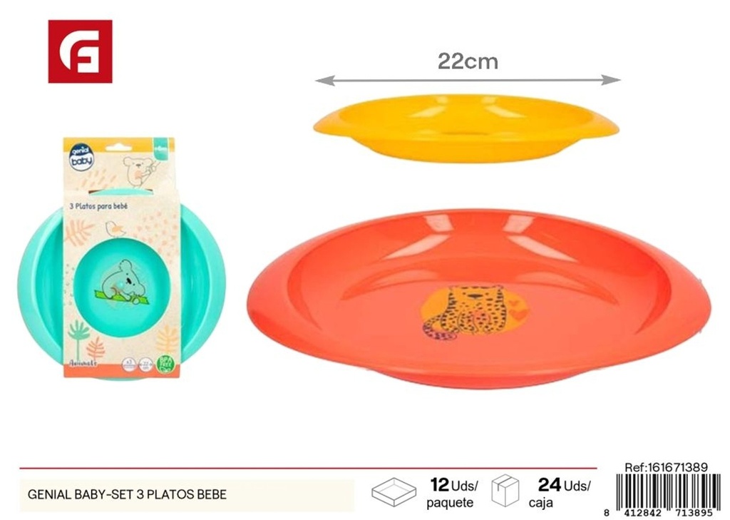Set de 3 platos para bebé - Genial Baby