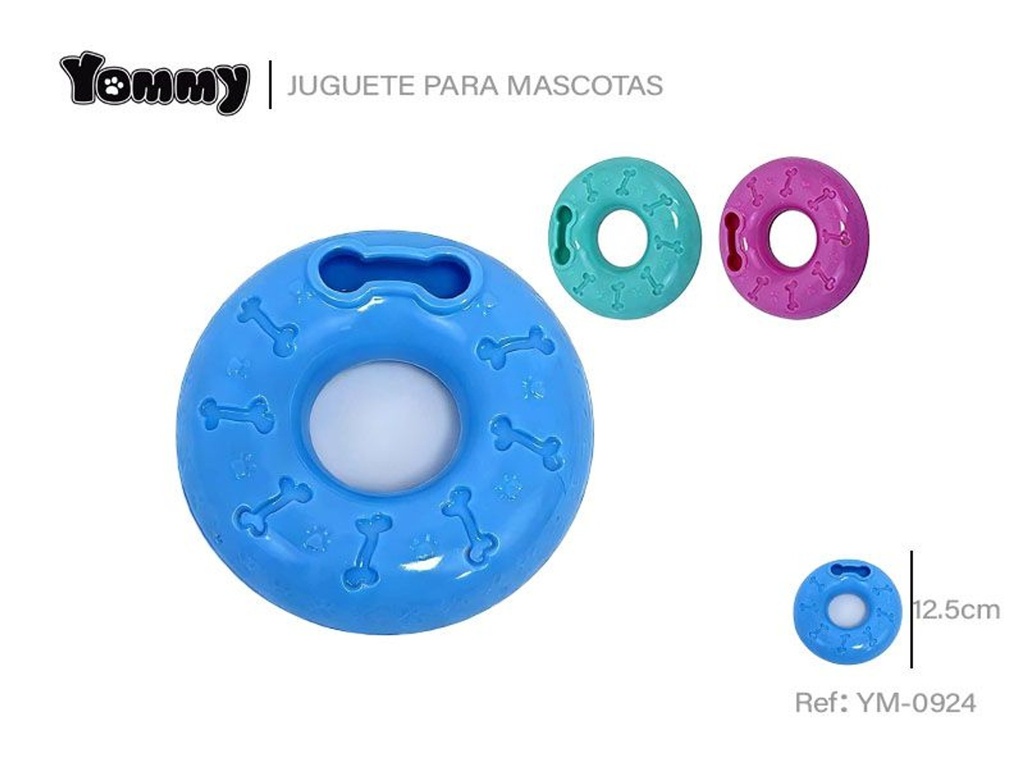 Juguete de goma en forma de donut para mascotas 12.5 cm - Accesorios para mascotas