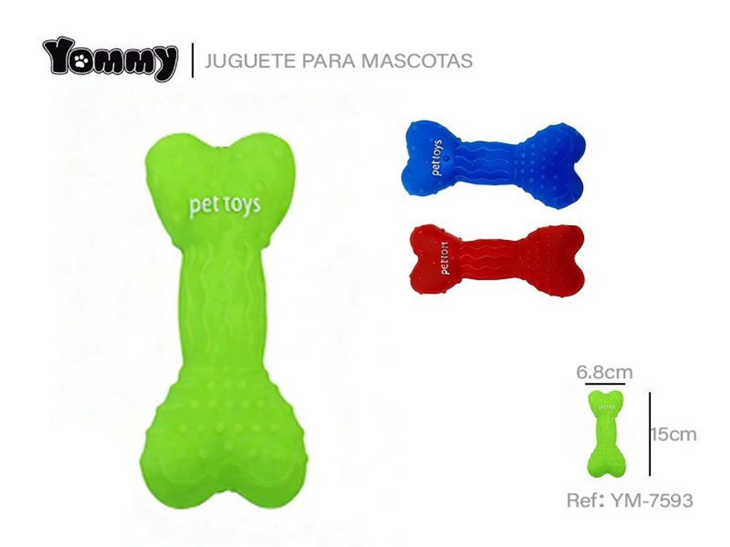 Juguete de vinilo en forma de hueso para mascotas 15x6.8x4.2 cm - Juguetes para mascotas