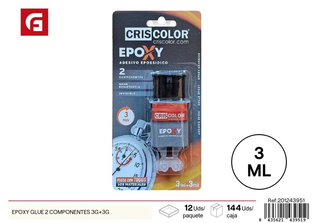 Glue epoxy de 3g + 3g - Materiales para manualidades