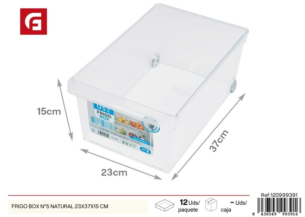 Frigo Box Nº5 natural 23 x 37 x 15 cm - Contenedor para refrigerador  