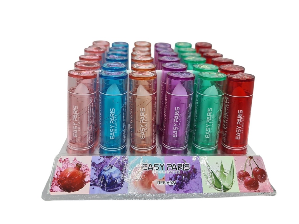 Protector labial aroma frutas (estuche de 36) - Cosméticos de labios
