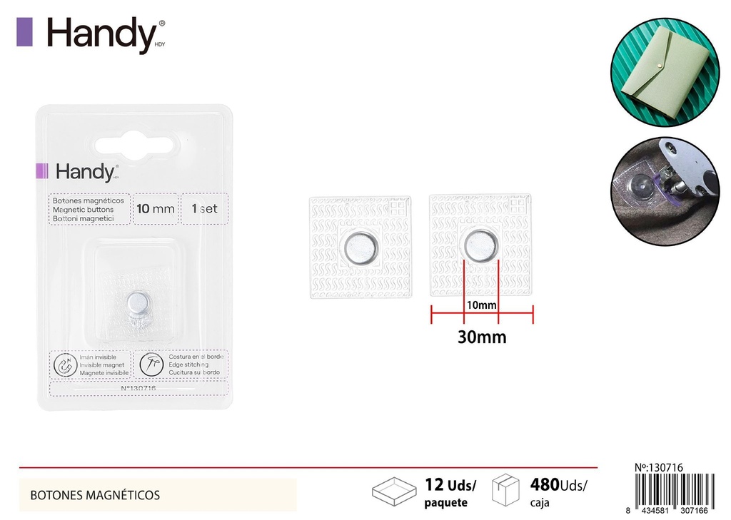 Botones magnéticos de 10 mm - Accesorios de costura