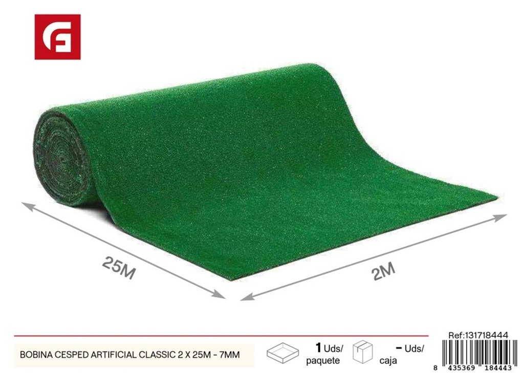 Bobina césped artificial Classic 2 x 25m - Grosor 7mm