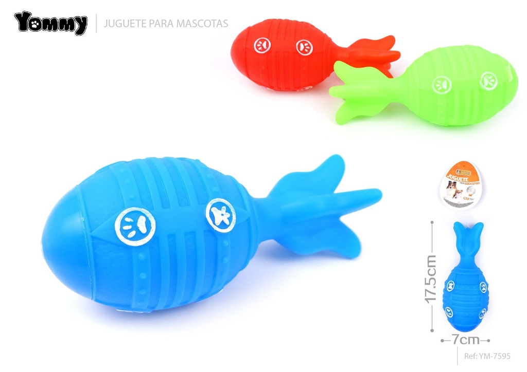 Juguete de vinilo cohete con huellas 17.5 cm*7 cm - Juguetes para mascotas