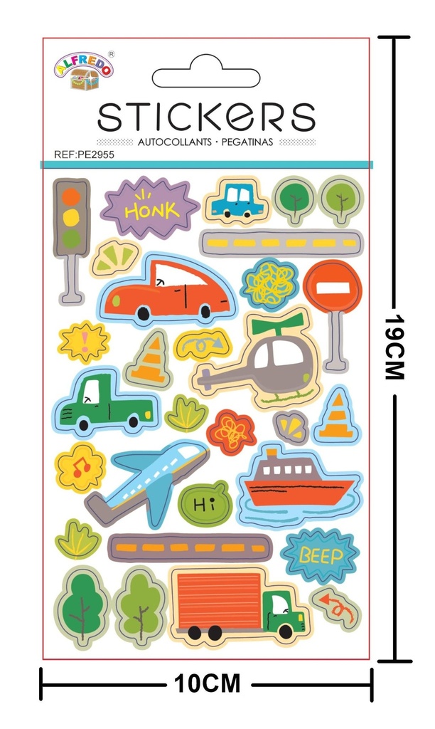 Stickers "Transporte" 10x19 cm - Pegatinas decorativas temáticas