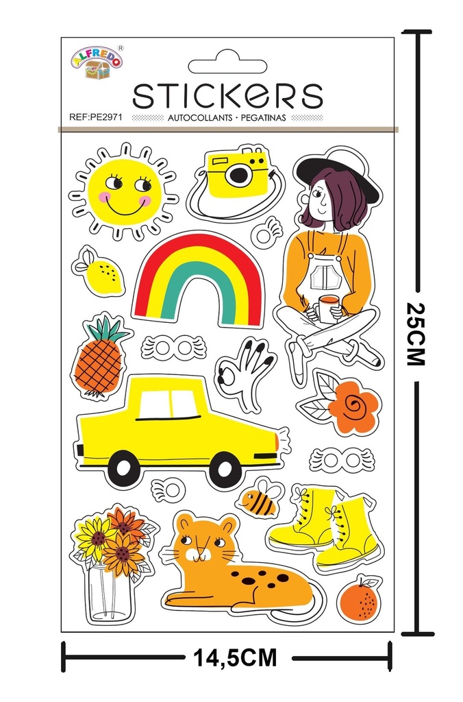 Stickers decorativos "Arcoíris" 14,5x25 cm - Pegatinas infantiles decorativas