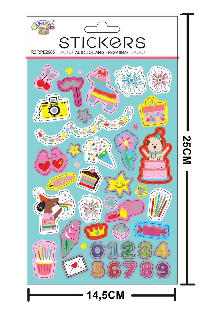 Stickers decorativos "Fiesta" 14,5x25 cm - Pegatinas infantiles decorativas